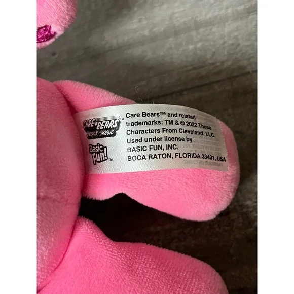 Care Bears Cheer Bear Plush Toy Pink Rainbow Belly Badge Glitter Heart Feet 2022 - Picture 5 of 10